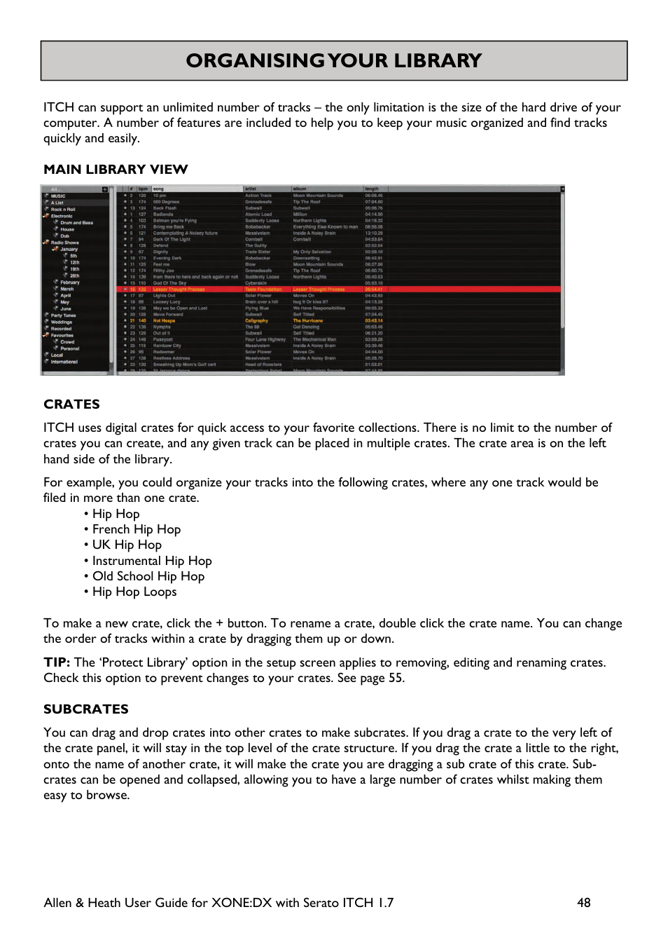 Organising your library | Allen&Heath Xone DX User Manual | Page 48 / 67