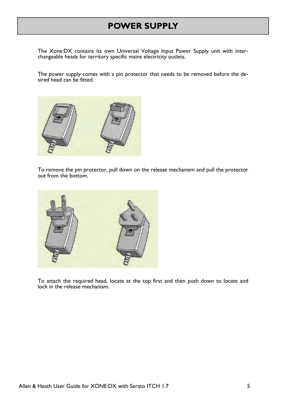 Power supply | Allen&Heath Xone DX User Manual | Page 5 / 67