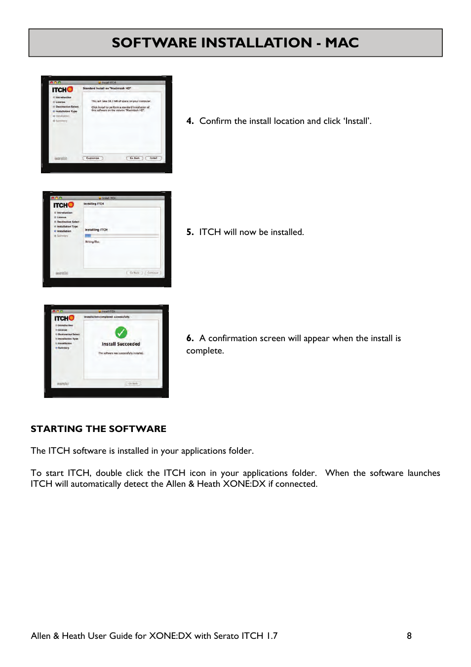 Software installation - mac | Allen&Heath Xone DX User Manual | Page 8 / 67