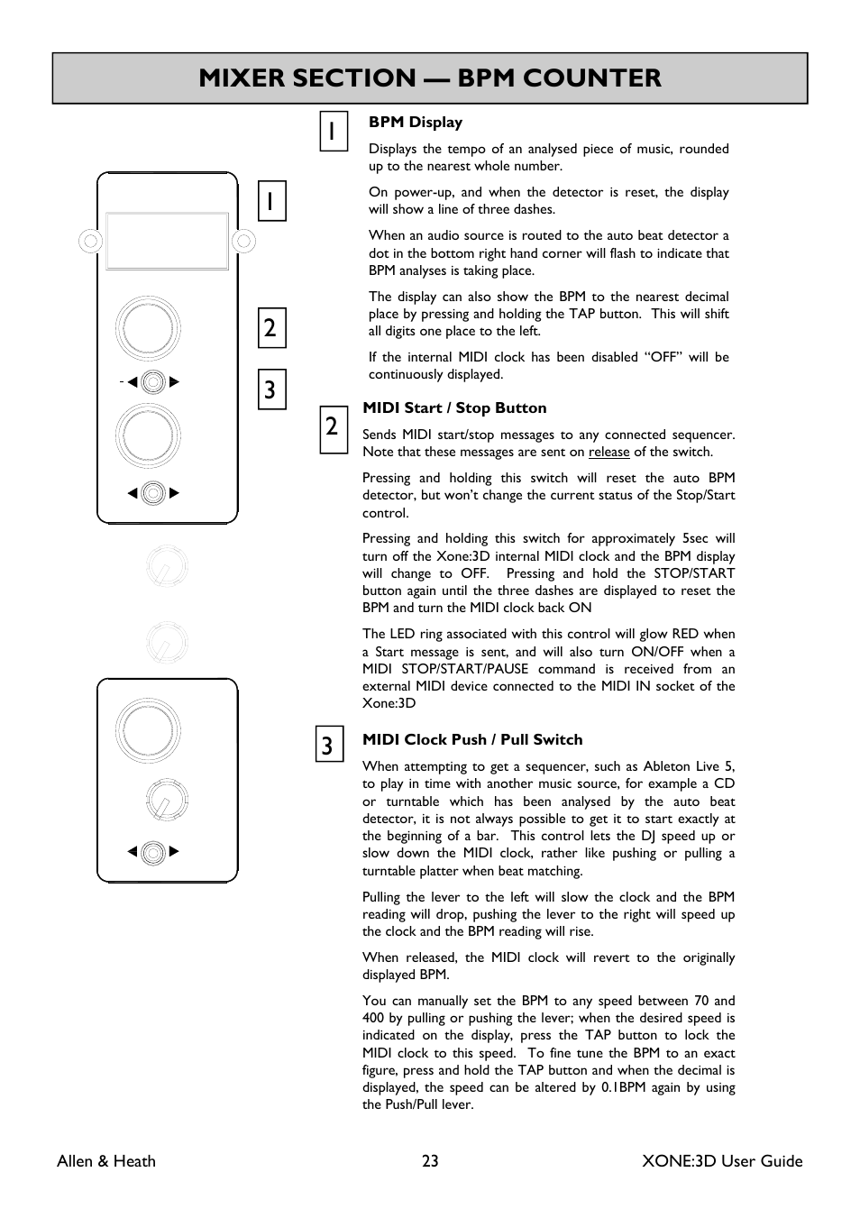 Allen & heath 23 xone:3d user guide | Allen&Heath Xone 3D User Manual | Page 23 / 42