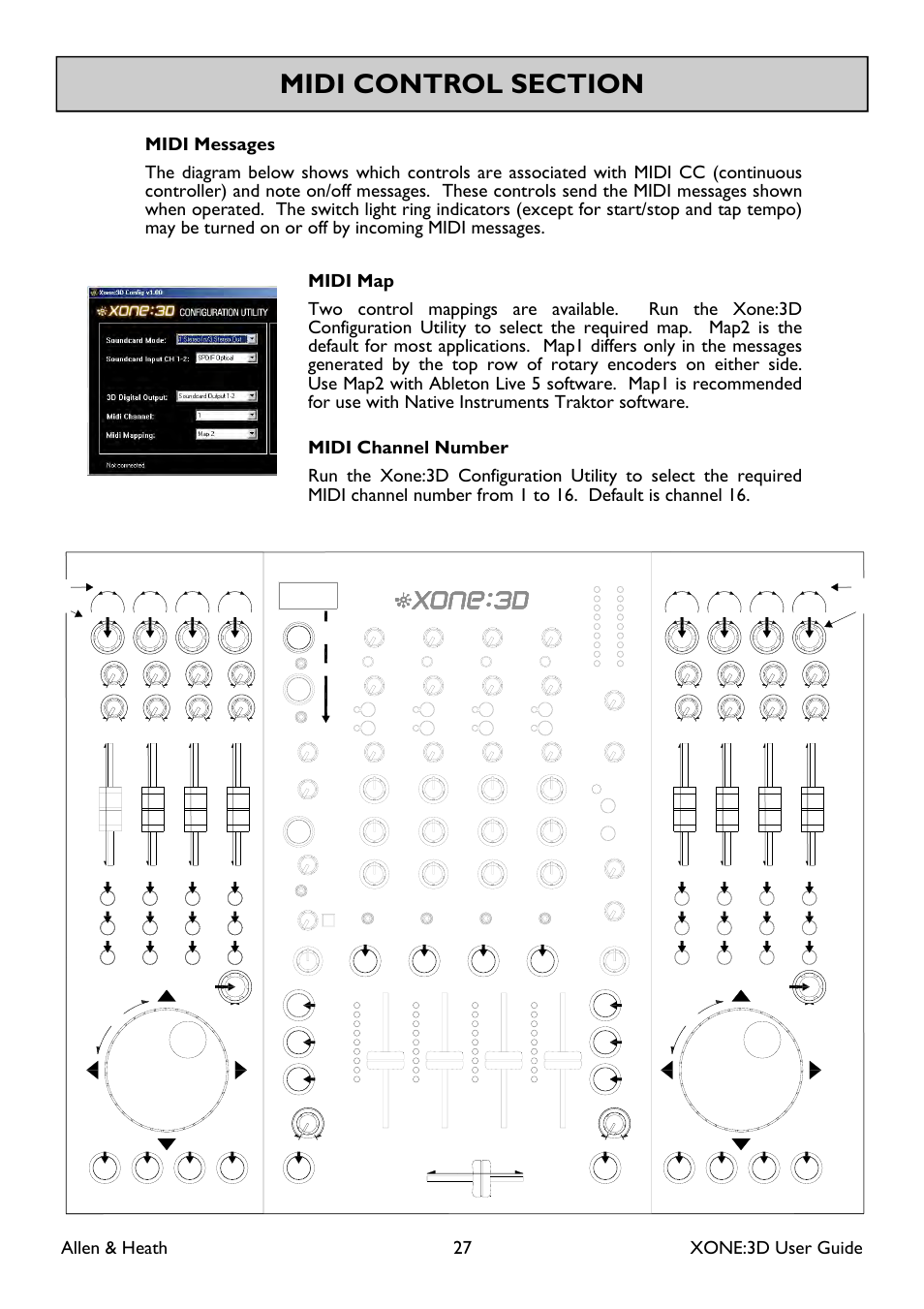Allen heath, Allen & heath 27 xone:3d user guide, Left bank right bank mixer controls bpm | Allen&Heath Xone 3D User Manual | Page 27 / 42