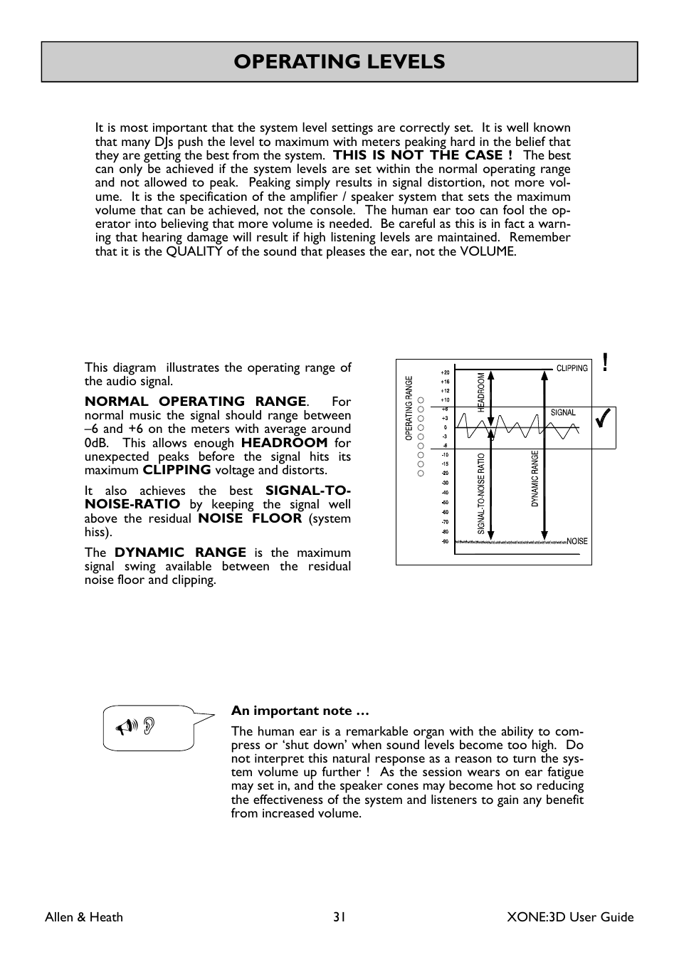 Operating levels | Allen&Heath Xone 3D User Manual | Page 31 / 42