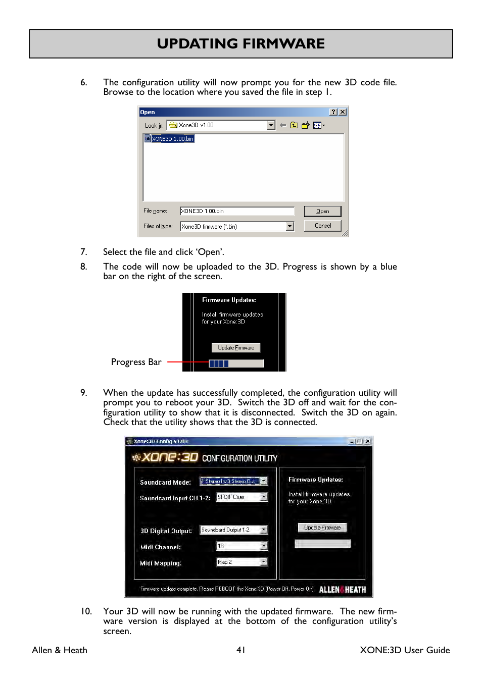 Updating firmware | Allen&Heath Xone 3D User Manual | Page 41 / 42