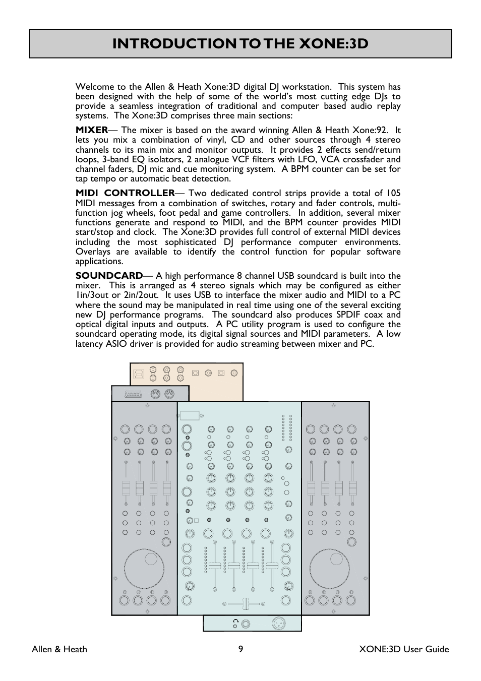 Introduction to the xone:3d, Allen & heath 9 xone:3d user guide | Allen&Heath Xone 3D User Manual | Page 9 / 42