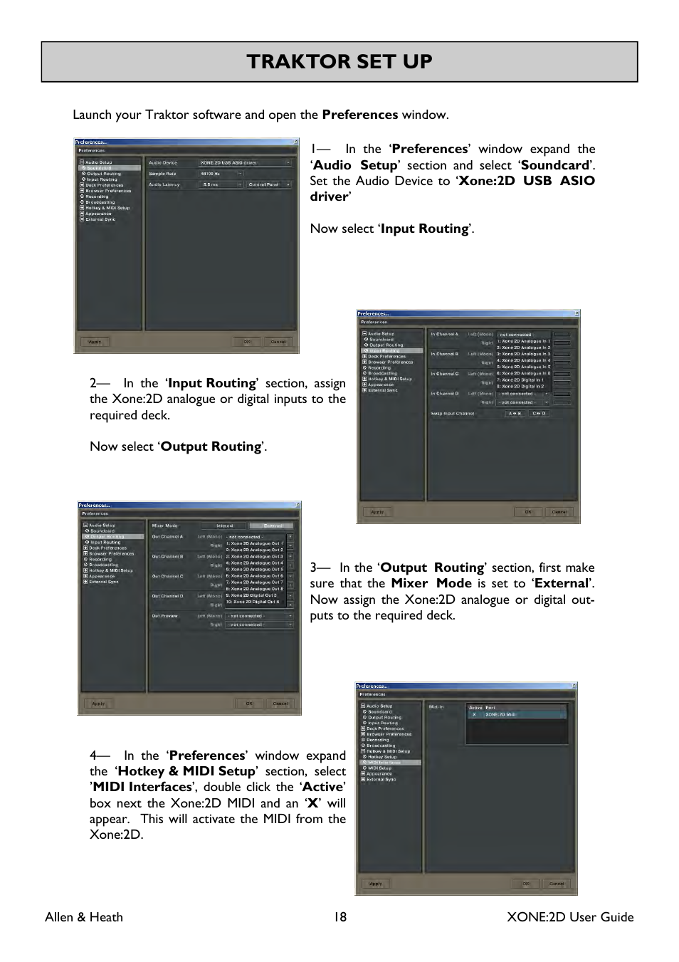 Traktor set up | Allen&Heath Xone 2D User Manual | Page 18 / 34