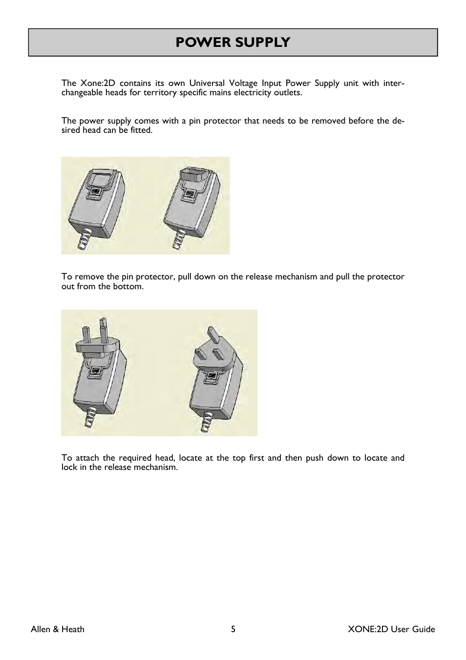 Power supply | Allen&Heath Xone 2D User Manual | Page 5 / 34