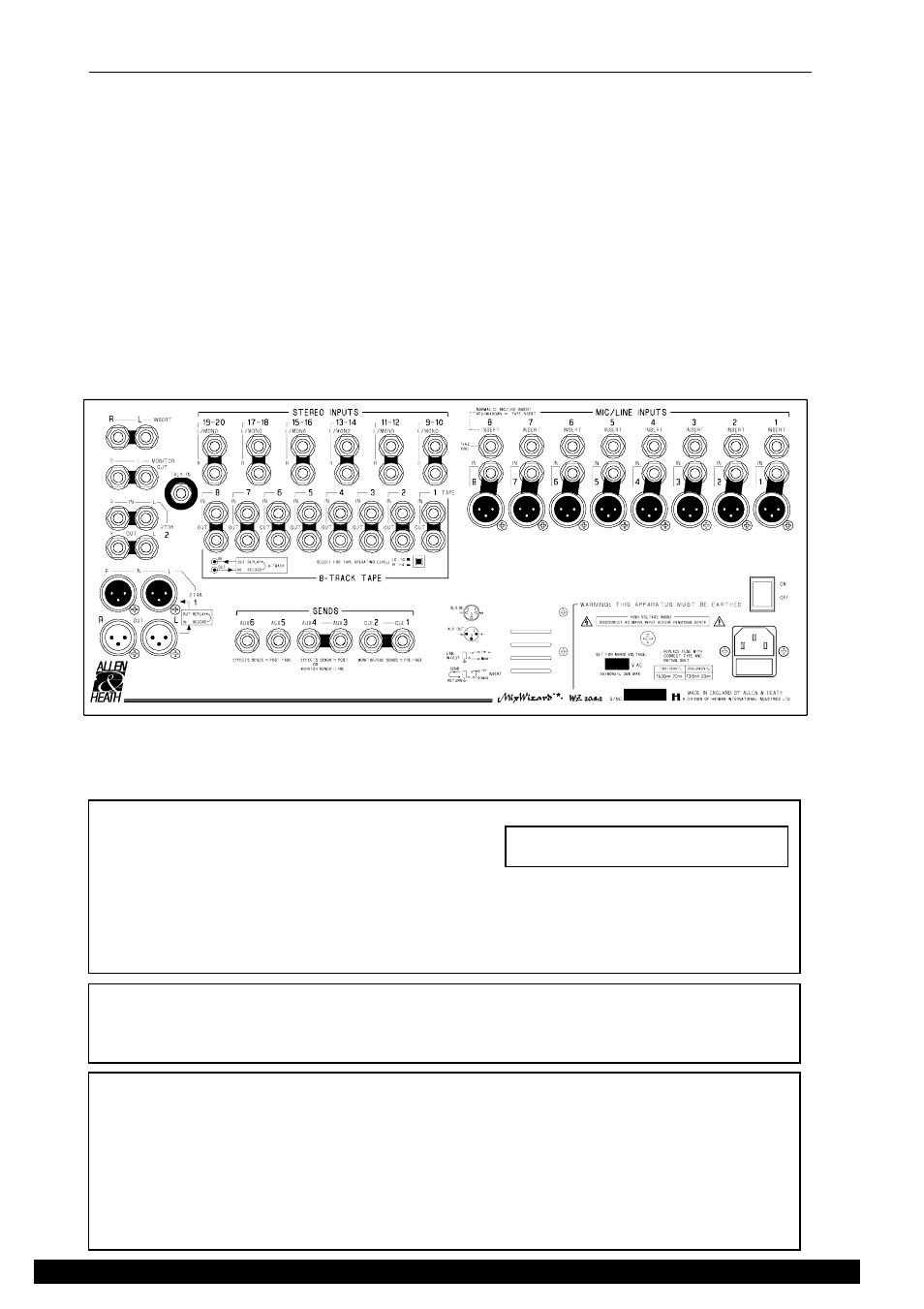 Connections, Specifications | Allen&Heath WZ20 8 2 SERVICE MANUAL User Manual | Page 5 / 35