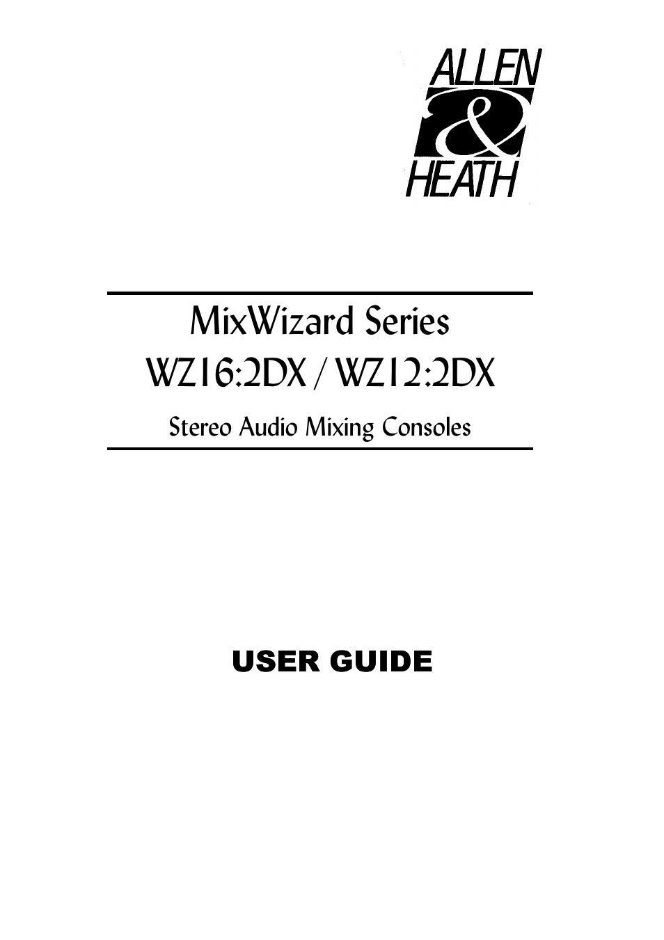 Allen&Heath WZ12 2DX User Manual | 28 pages