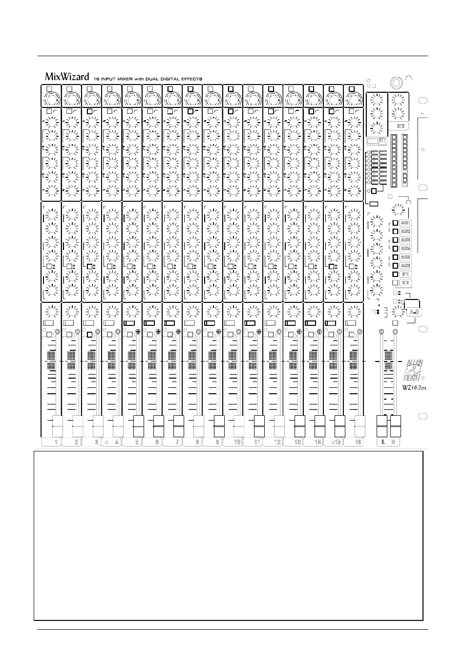 Cue sheet - wz16:2dx, Heet, 0l[:l]dug | Wz16:2dx, Wz12:2dx u, Copy and use this page to record mixer settings, Uide | Allen&Heath WZ12 2DX User Manual | Page 24 / 28