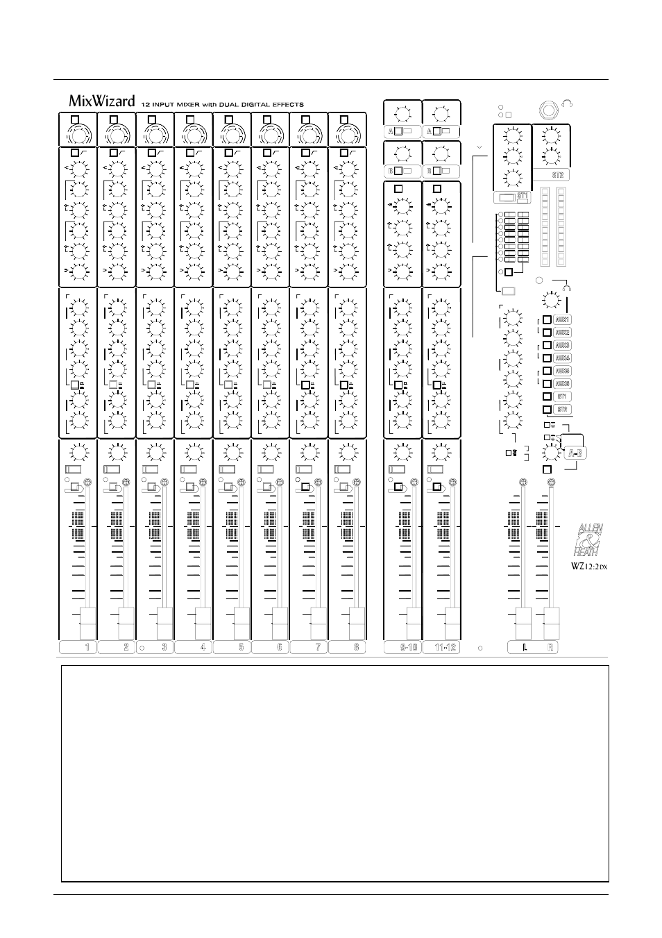 Cue sheet - wz12:2dx, Heet, Wz12:2dx | 0l[:l]dug, Wz16:2dx, Wz12:2dx u, Copy and use this page to record mixer settings, Uide | Allen&Heath WZ12 2DX User Manual | Page 25 / 28