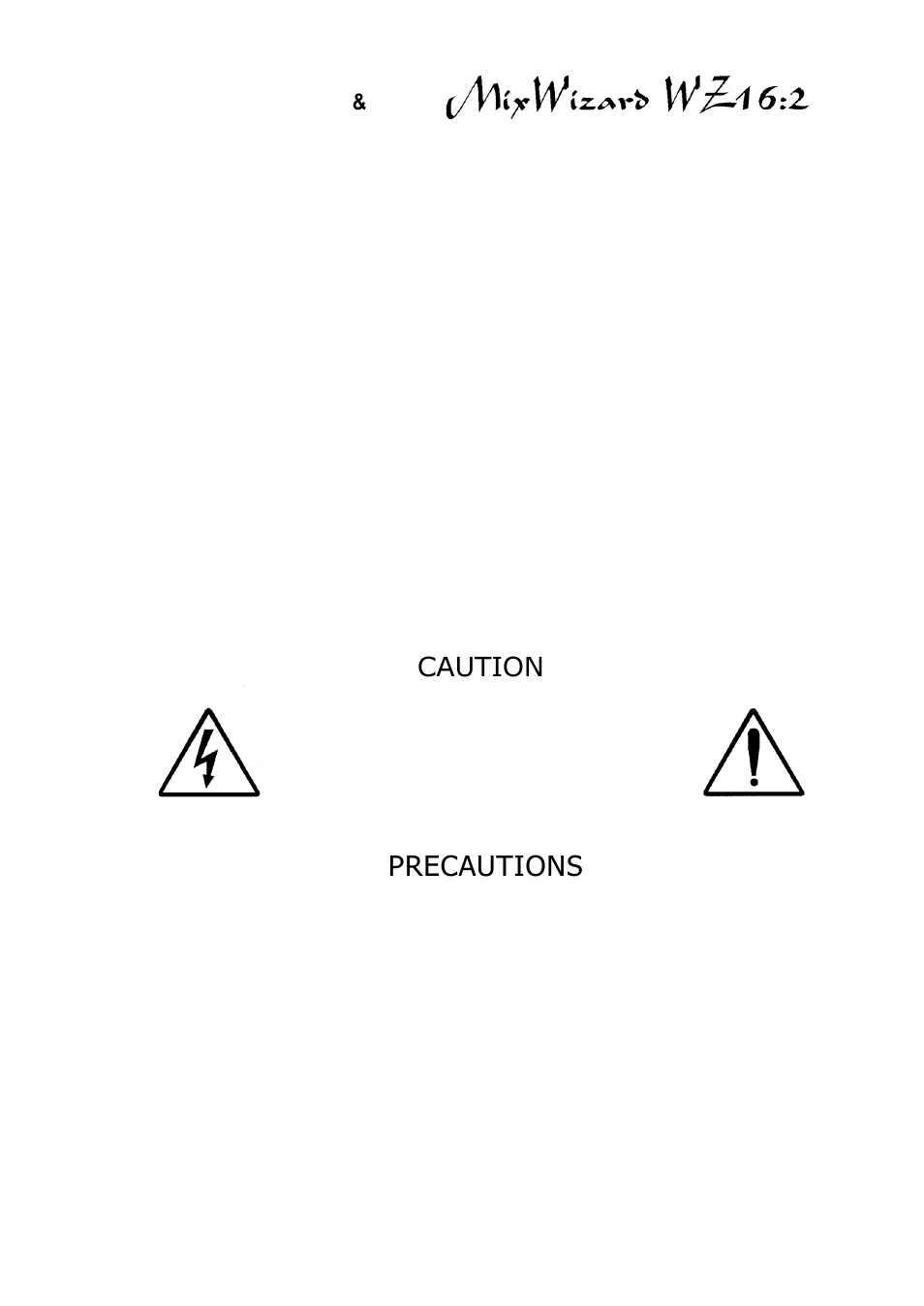 Precautions, Caution | Allen&Heath WZ16 2 User Manual | Page 3 / 16