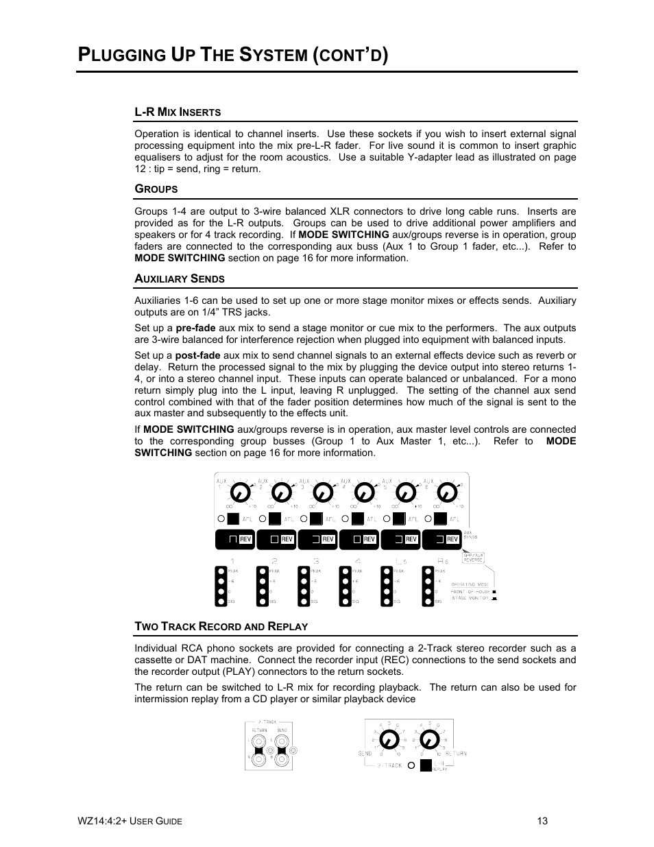 Lugging, Ystem, Cont | Allen&Heath WZ14-4-2 MK2 User Manual | Page 13 / 24