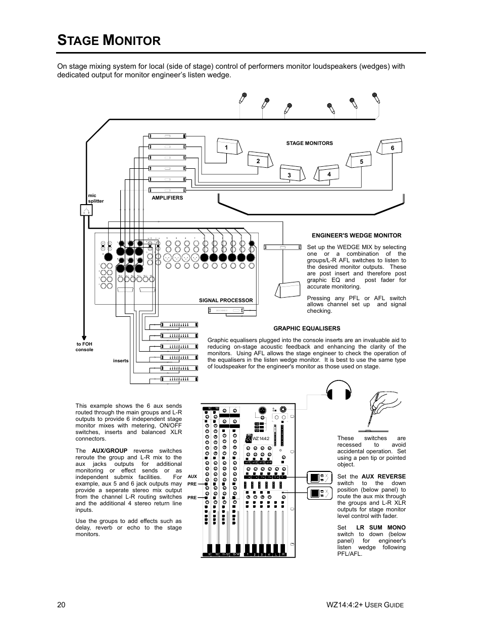 Tage, Onitor | Allen&Heath WZ14-4-2 MK2 User Manual | Page 20 / 24