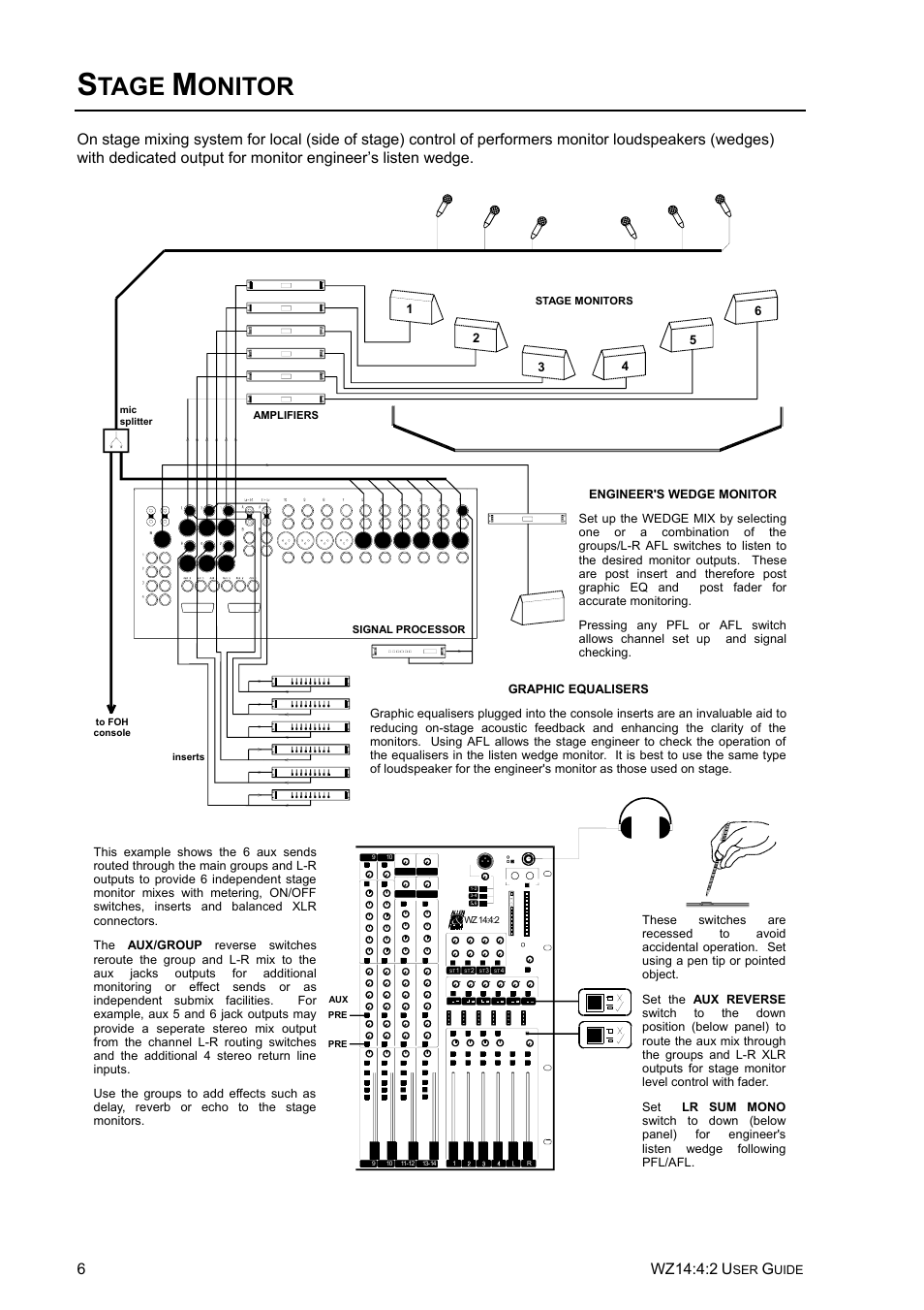 Tage, Onitor | Allen&Heath WZ14-4-2 User Manual | Page 6 / 21