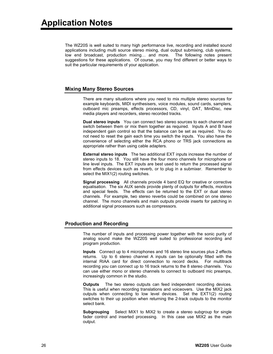 Allen&Heath WZ 20S USER GUIDE User Manual | Page 26 / 35