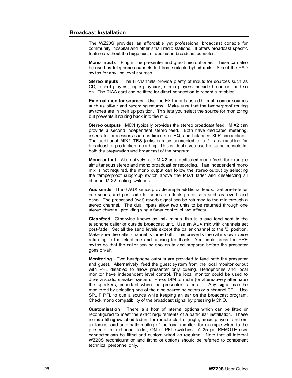 Allen&Heath WZ 20S USER GUIDE User Manual | Page 28 / 35
