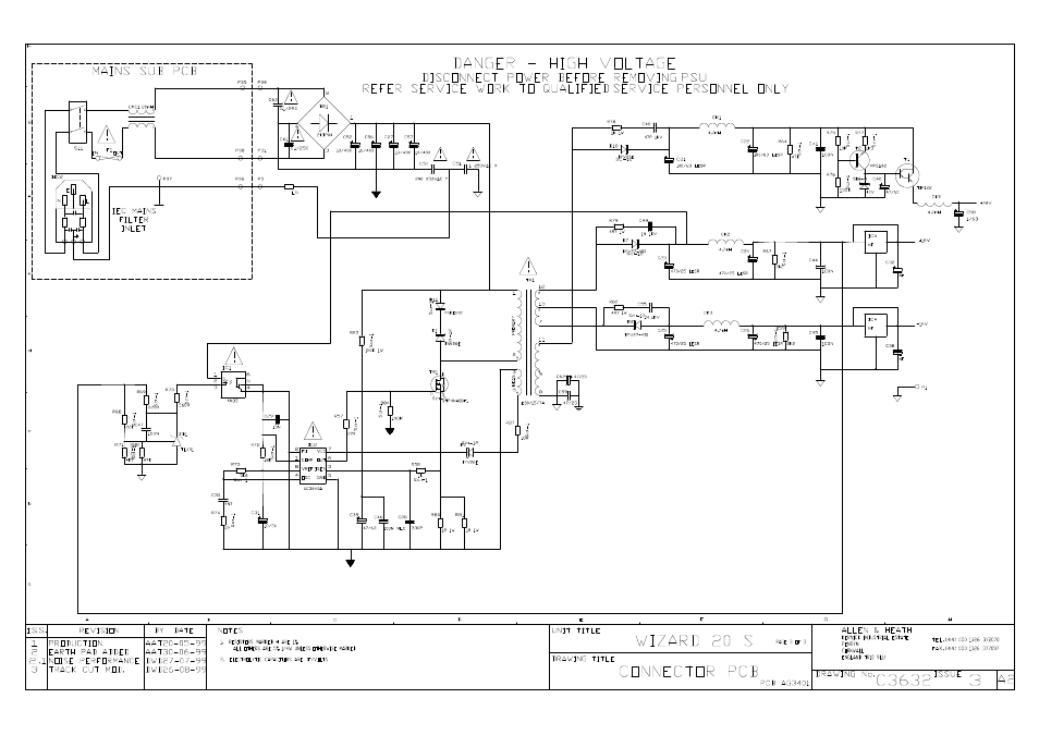 Allen&Heath WZ 20S SERVICE MANUAL User Manual | Page 23 / 23