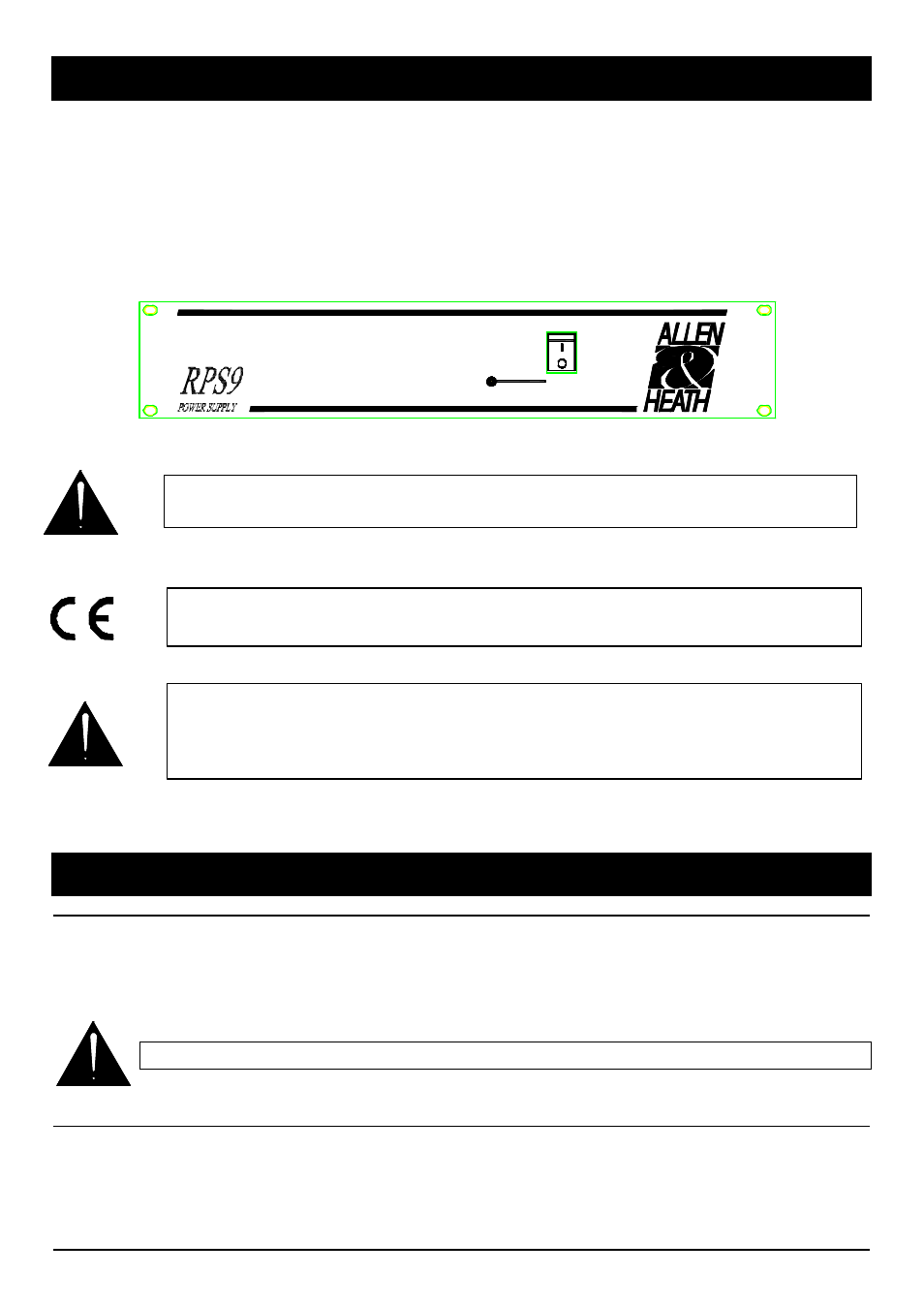 Rps9 power supply, Precautions and safety instructions, Introducing the rps9 | Warning to the user/installer/service engineer | Allen&Heath RPS9 User Manual | Page 3 / 7