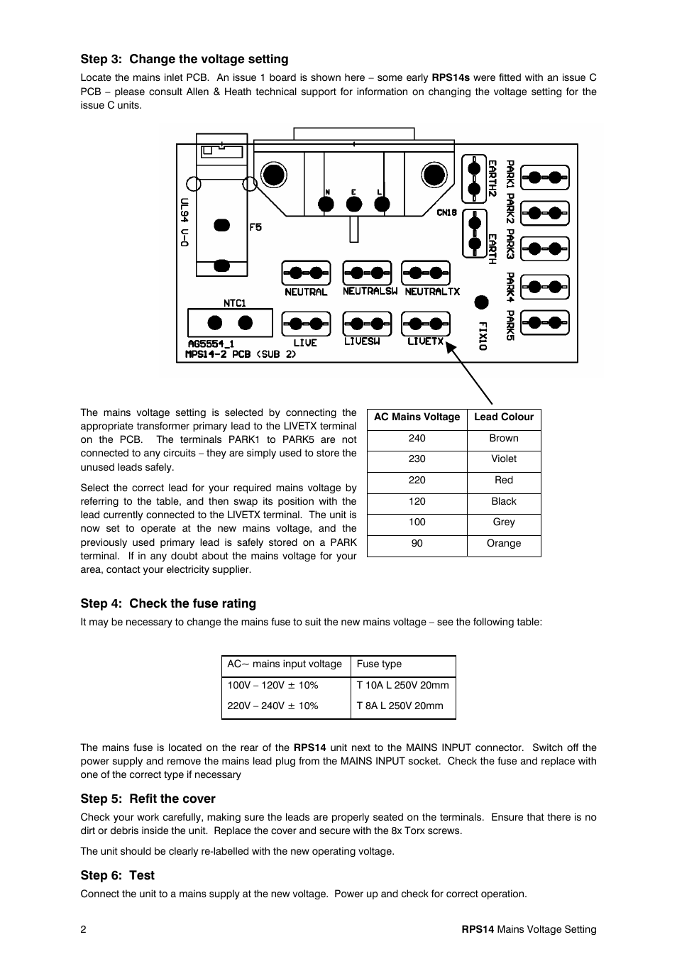 Allen&Heath RPS14 User Manual | Page 17 / 18