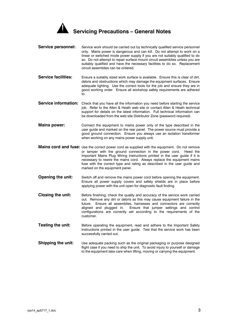 Allen&Heath RPS14 User Manual | Page 4 / 18