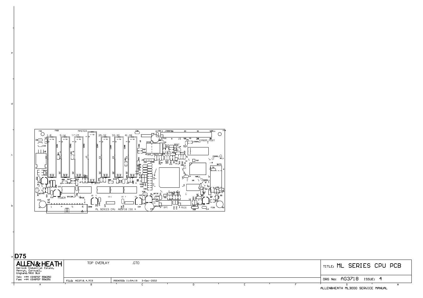Allen&Heath ML5000 SERVICE MANUAL User Manual | Page 121 / 135