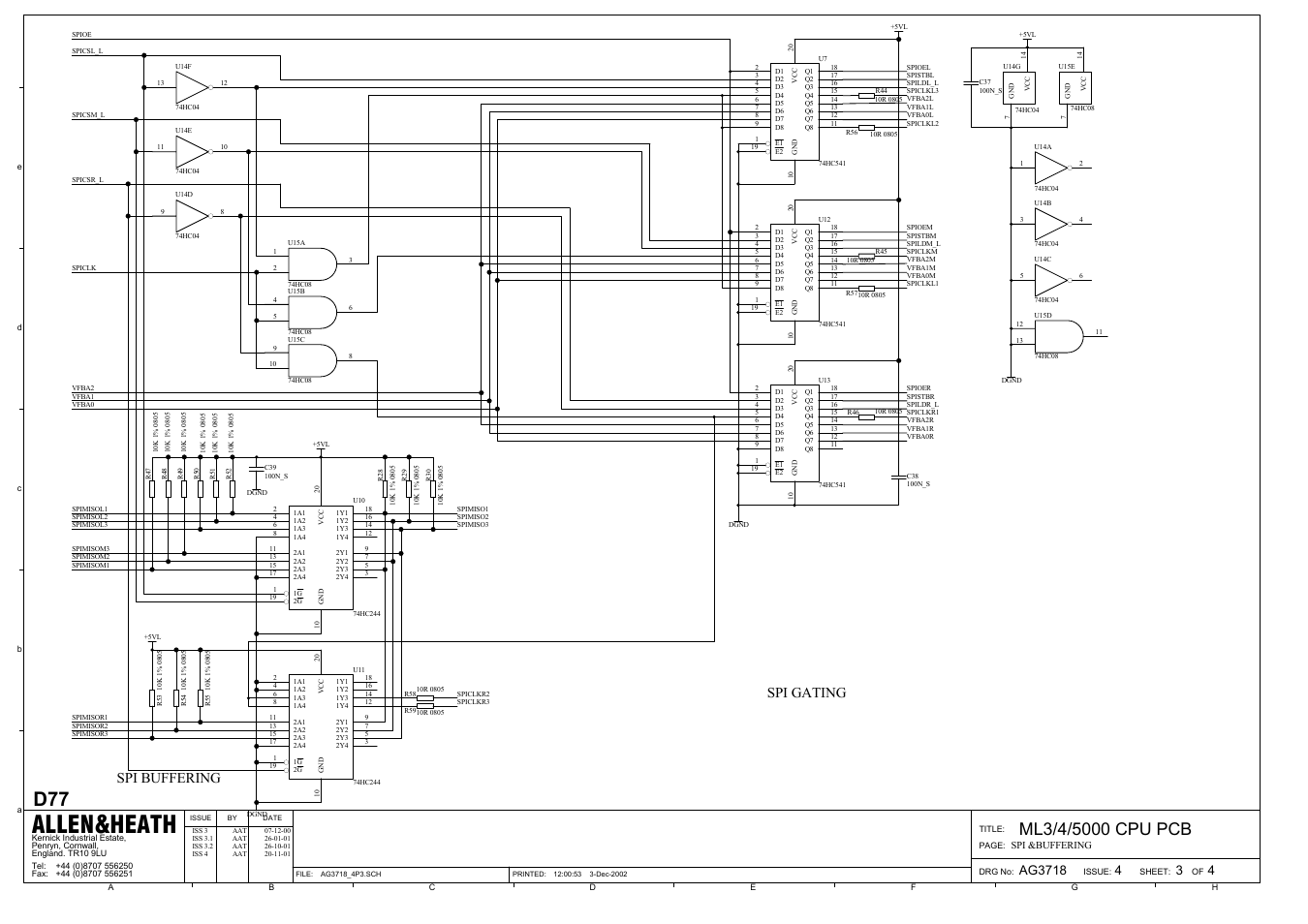 Allen&heath, Spi gating spi buffering | Allen&Heath ML5000 SERVICE MANUAL User Manual | Page 123 / 135