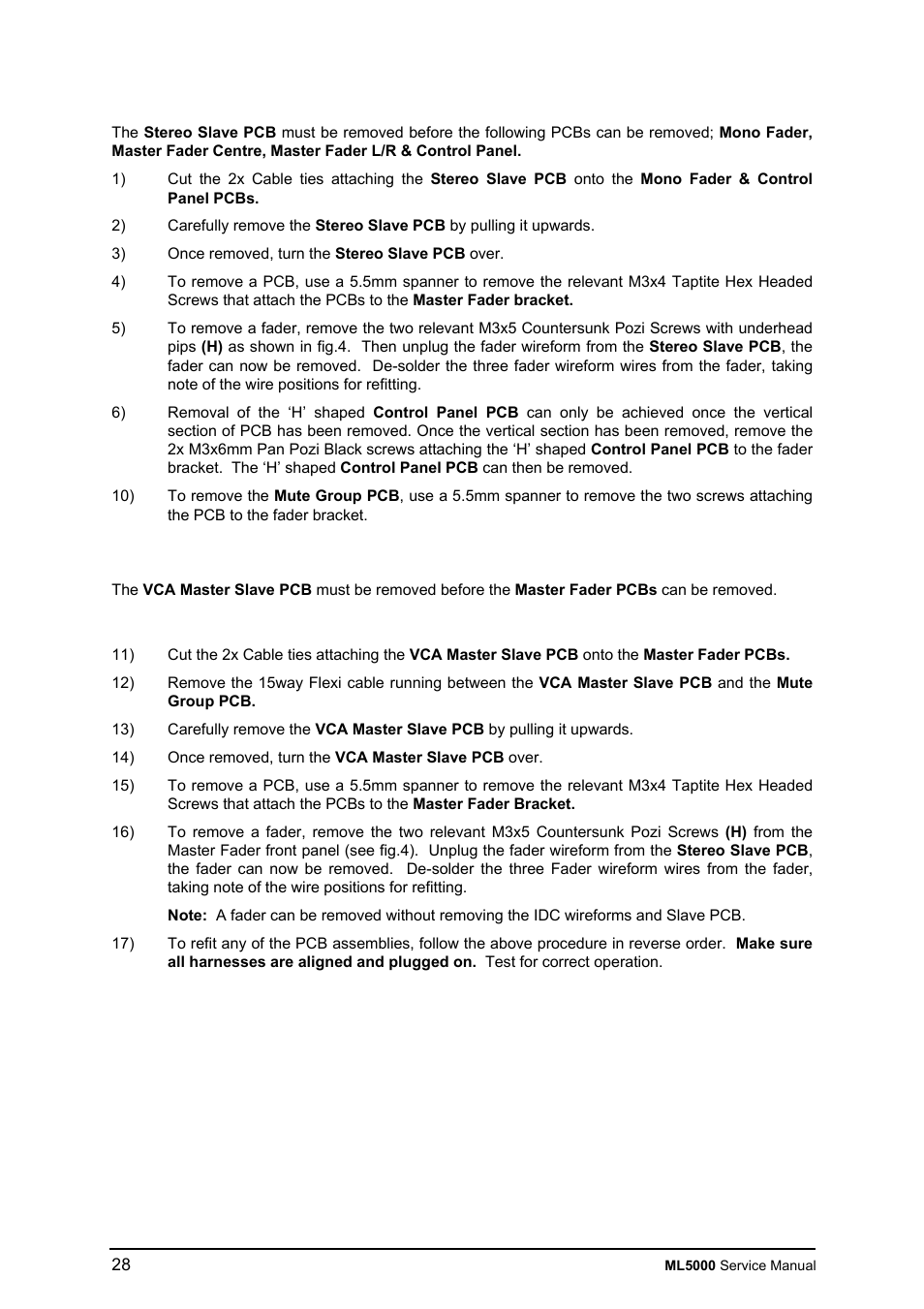 Allen&Heath ML5000 SERVICE MANUAL User Manual | Page 29 / 135