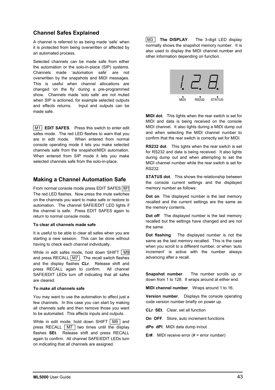 Channel safes explained, Making a channel automation safe | Allen&Heath ML5000 USER GUIDE User Manual | Page 43 / 60
