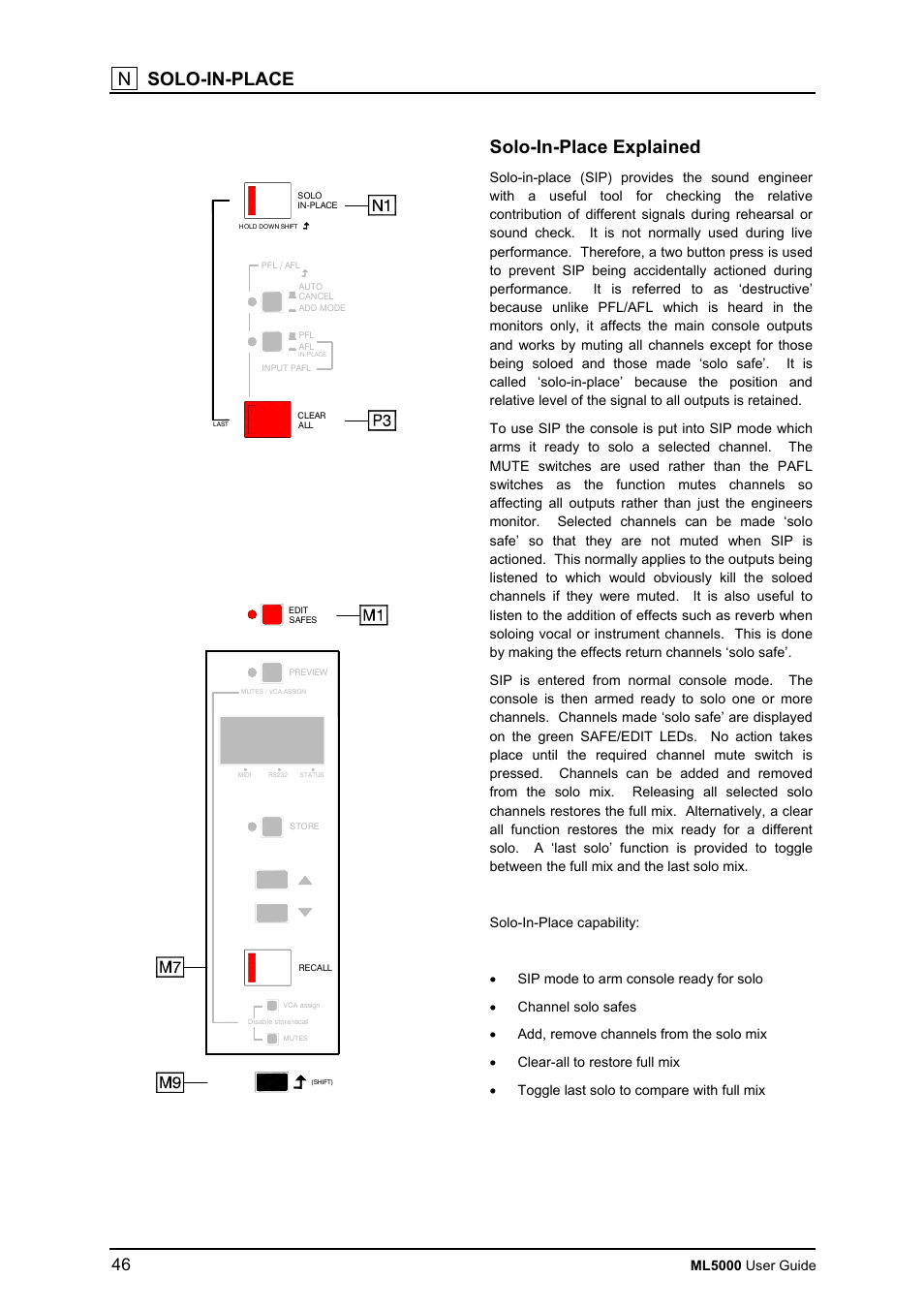 N solo-in-place, Solo-in-place explained | Allen&Heath ML5000 USER GUIDE User Manual | Page 46 / 60