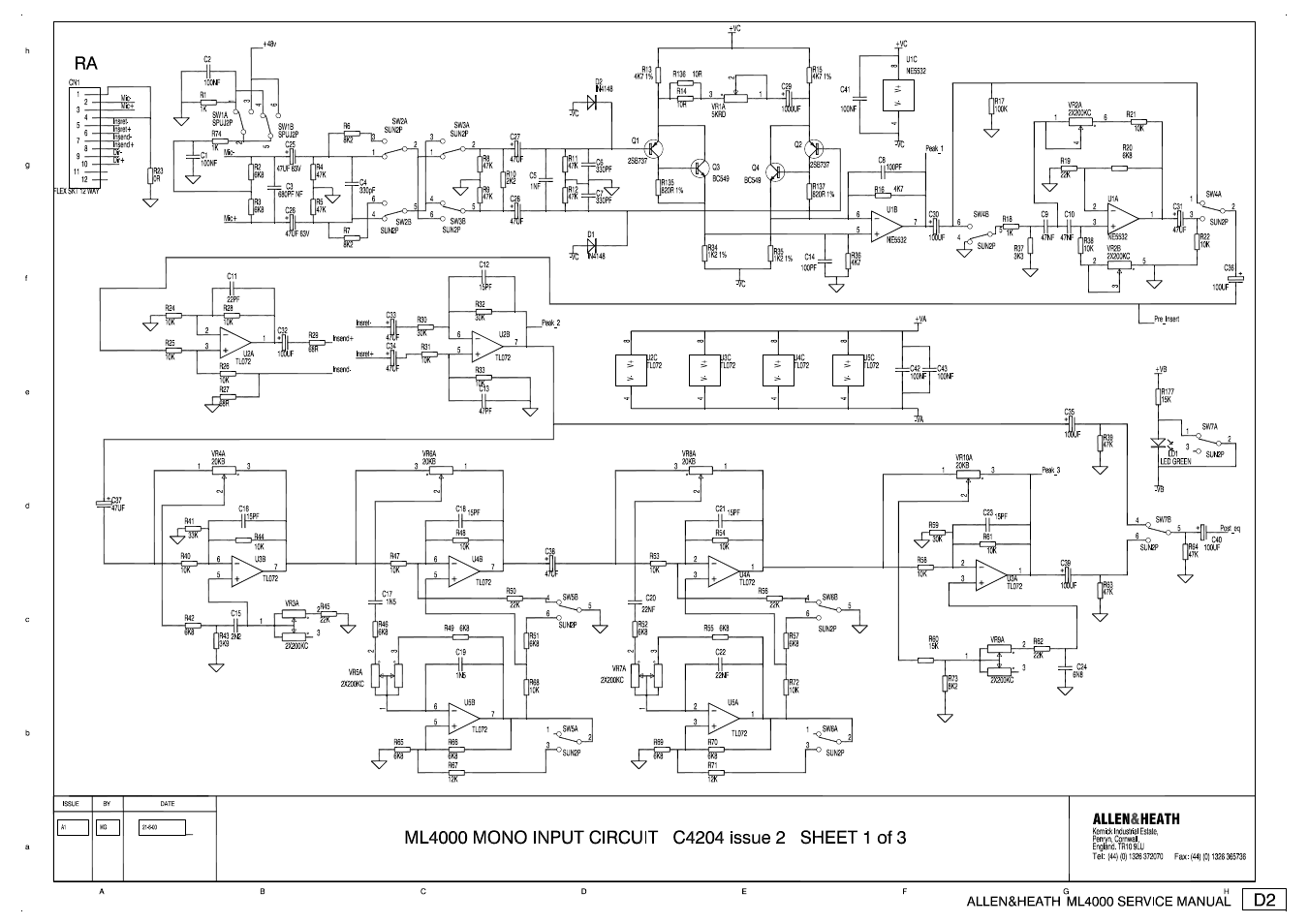 Allen&Heath ML4000 SERVICE MANUAL User Manual | Page 32 / 91