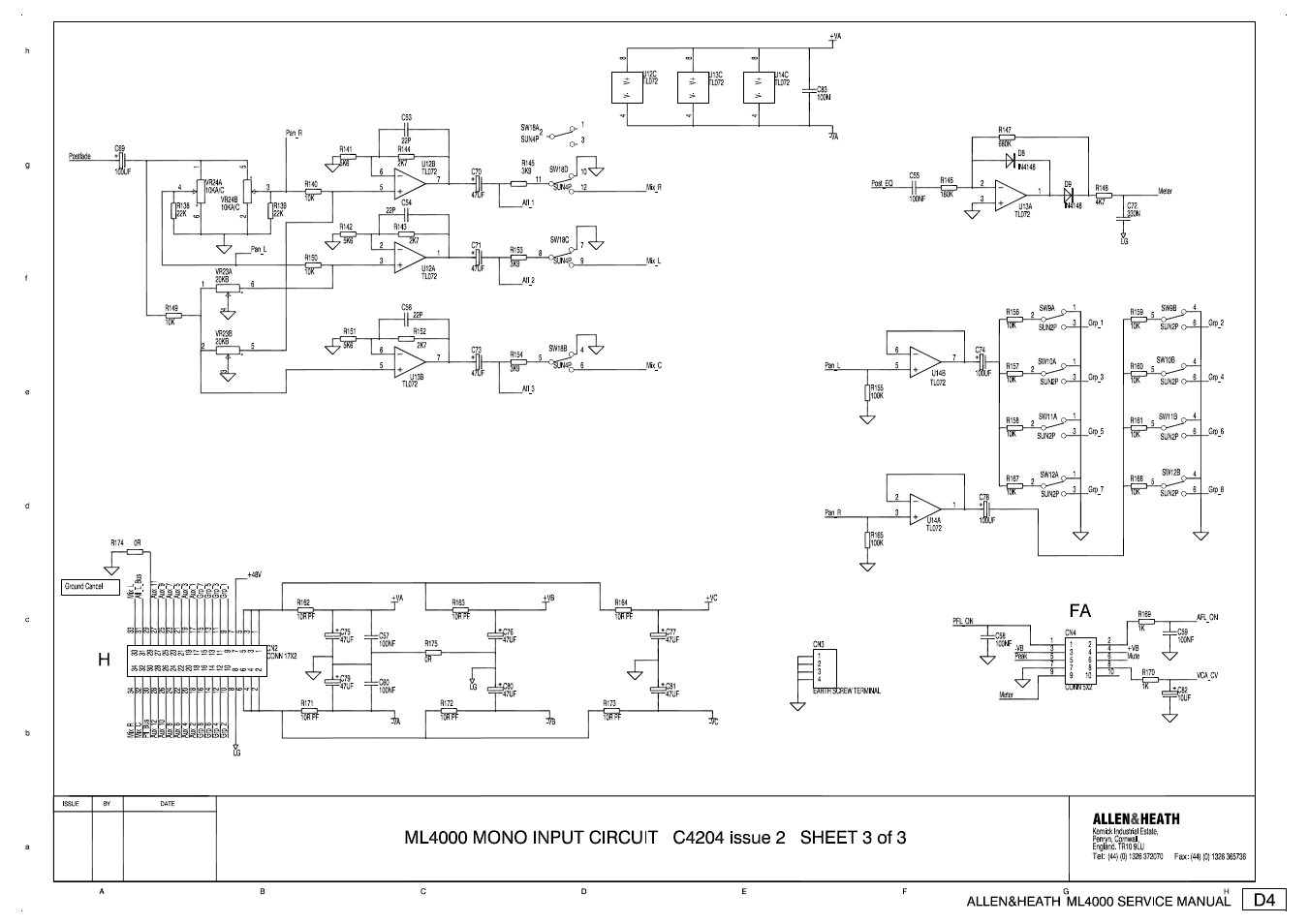 Allen&Heath ML4000 SERVICE MANUAL User Manual | Page 34 / 91