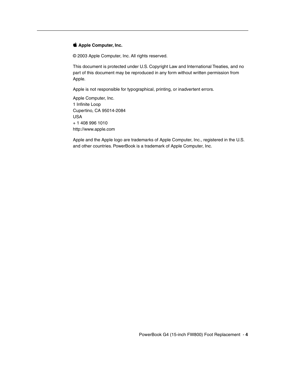 Apple PowerBook G4 15-inch FW800 (Foot Replacement) User Manual | Page 4 / 4