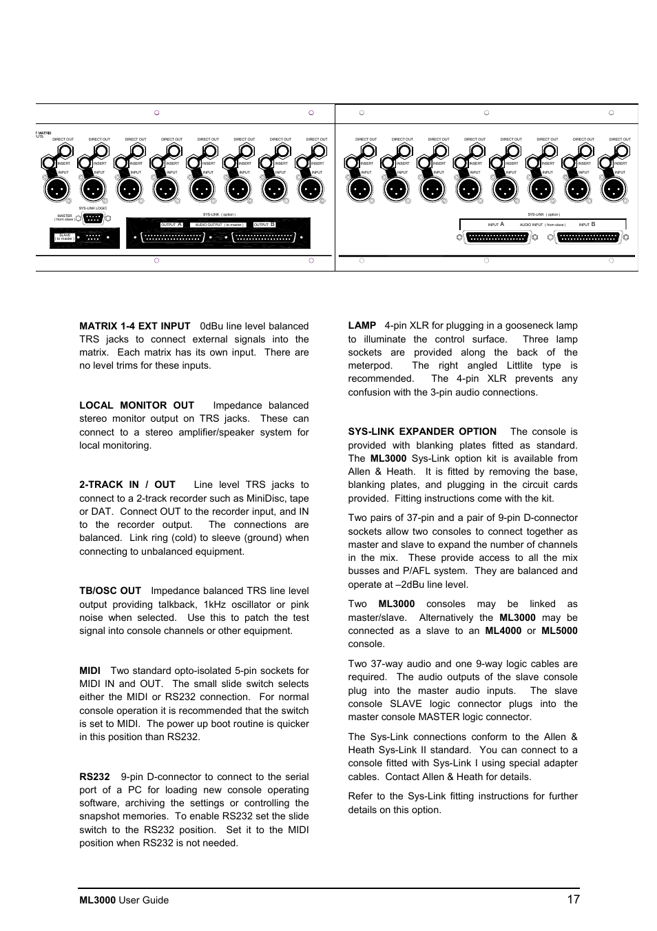 Ml3000 user guide | Allen&Heath ML3000 USER GUIDE User Manual | Page 17 / 48