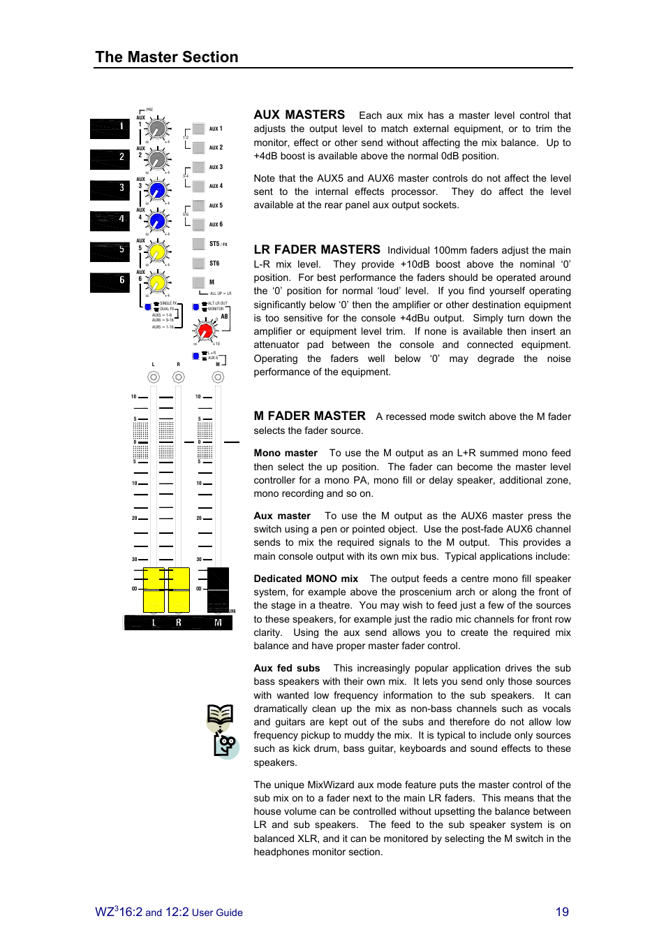 Aux masters, Lr fader masters, M fader master | User guide | Allen&Heath MixWizard3 12-2 User Manual | Page 19 / 30