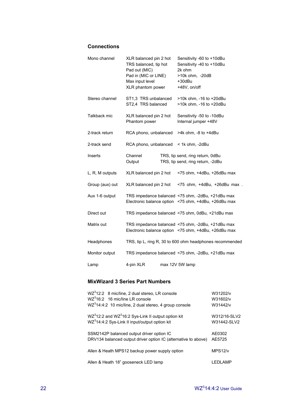 Allen&Heath MixWizard3 14-4-2 User Manual | Page 22 / 27