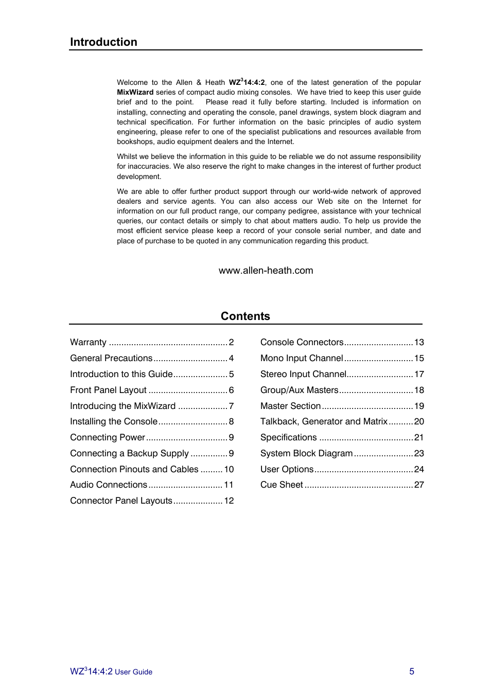 Allen&Heath MixWizard3 14-4-2 User Manual | Page 5 / 27