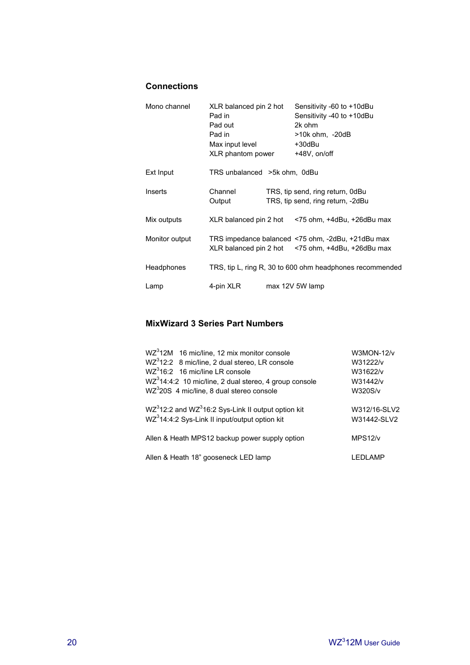 Allen&Heath MixWizard3 12M User Manual | Page 20 / 22