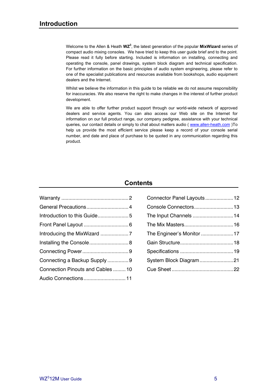 Allen&Heath MixWizard3 12M User Manual | Page 5 / 22