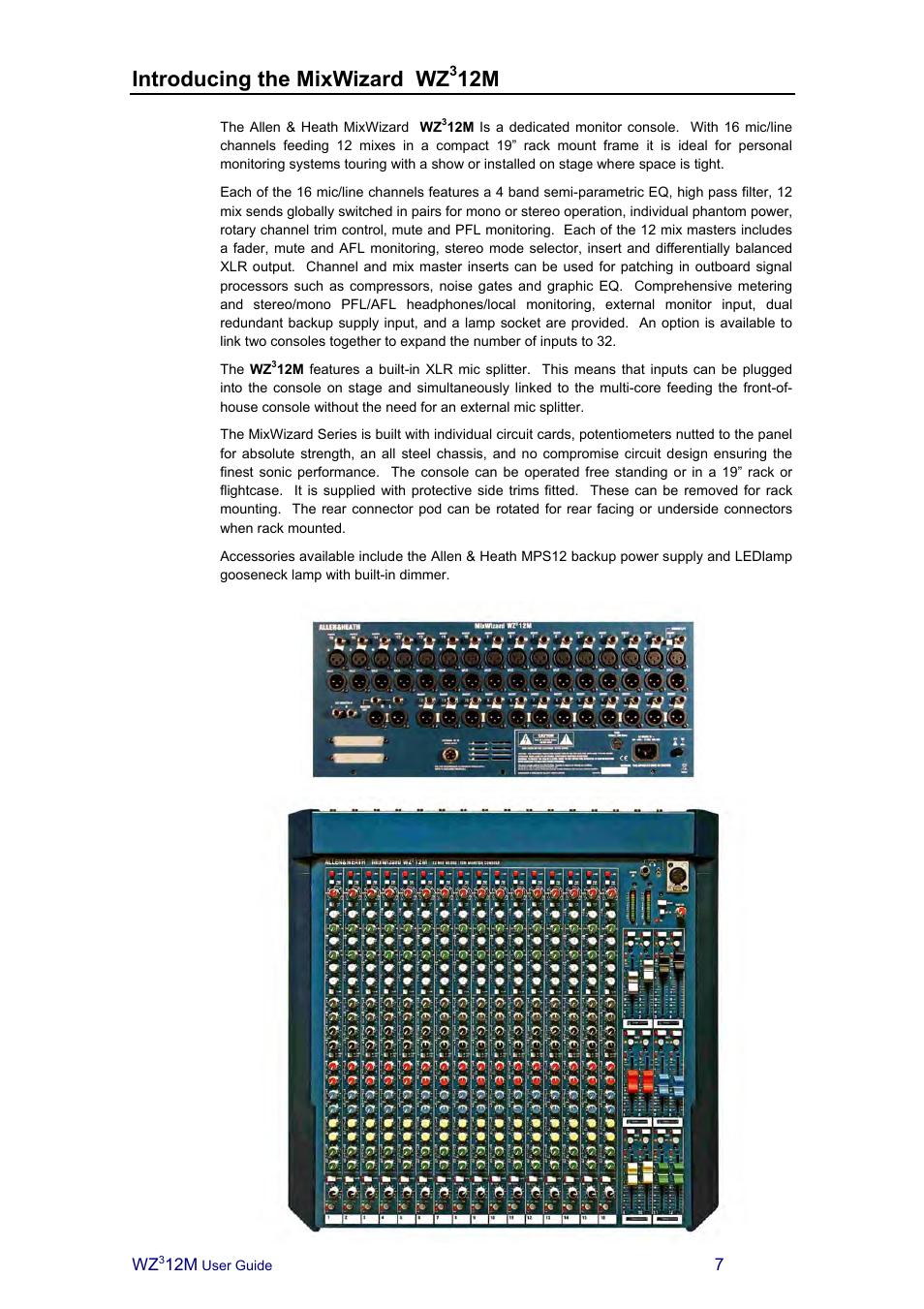 Introducing the mixwizard wz | Allen&Heath MixWizard3 12M User Manual | Page 7 / 22