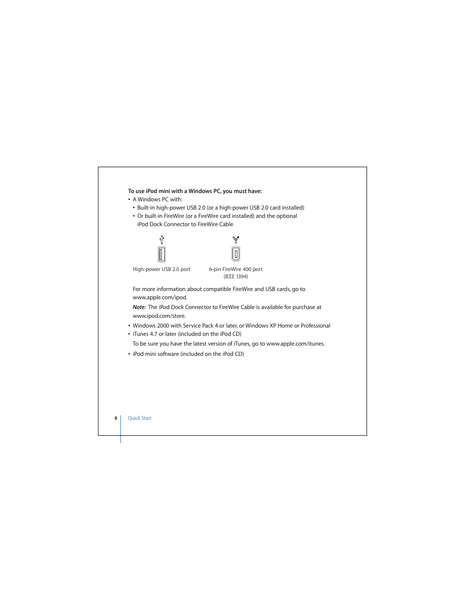 Apple iPod mini (User’s Guide) User Manual | Page 6 / 63