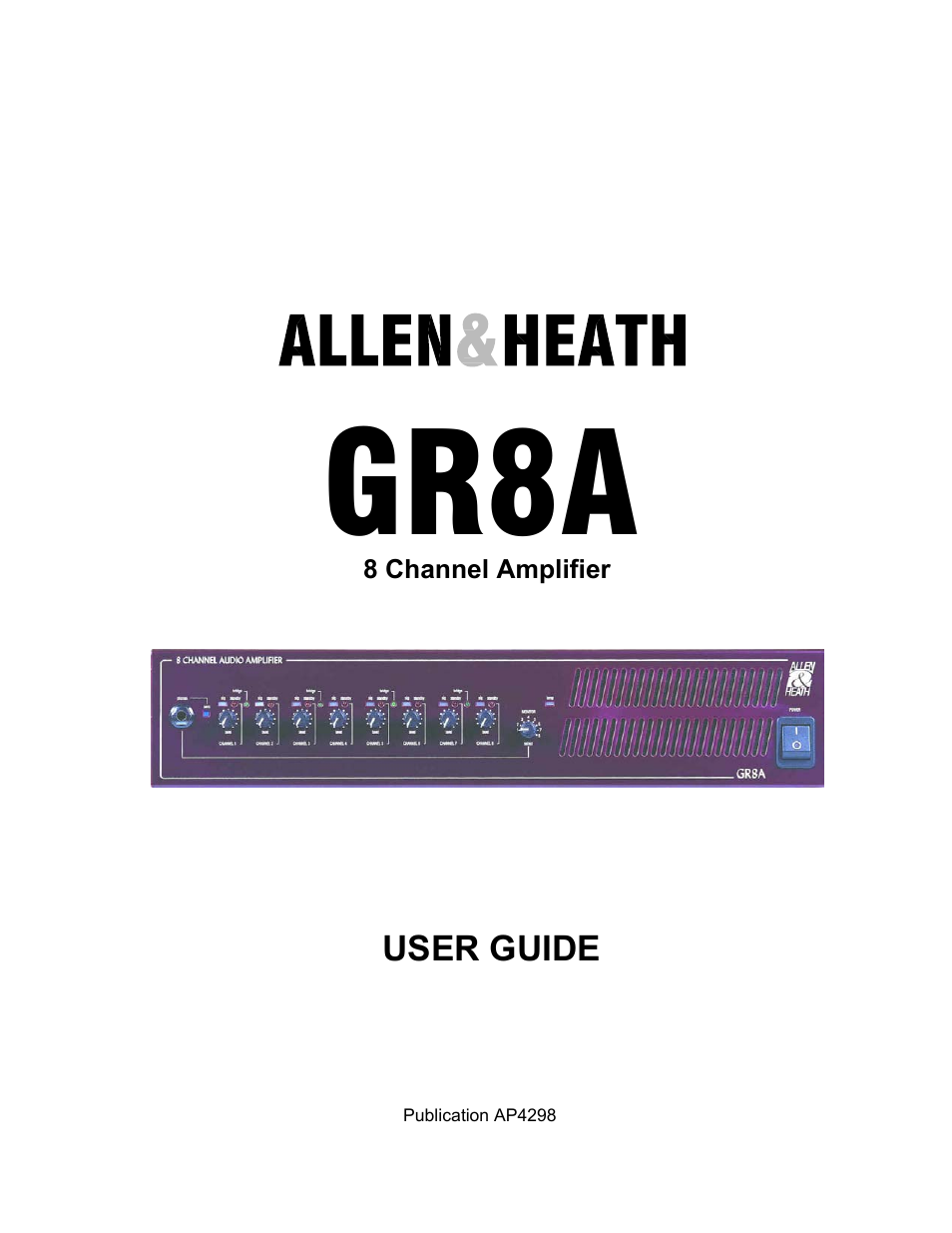 Allen&Heath GR8A User Manual | 11 pages