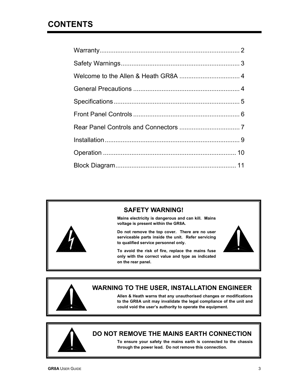 Allen&Heath GR8A User Manual | Page 3 / 11