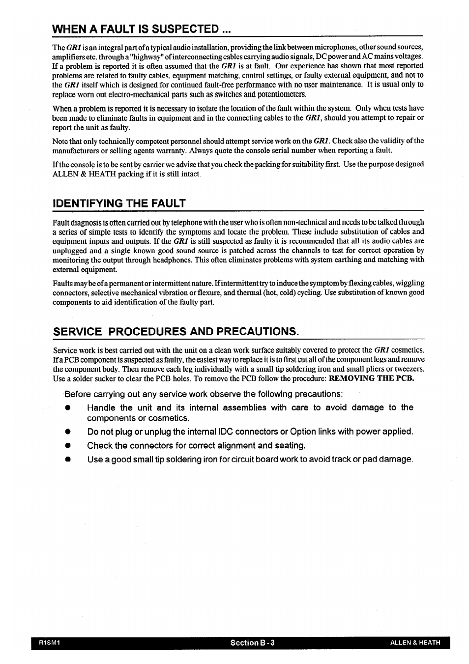 Allen&Heath GR1 SERVICE MANUAL User Manual | Page 23 / 48