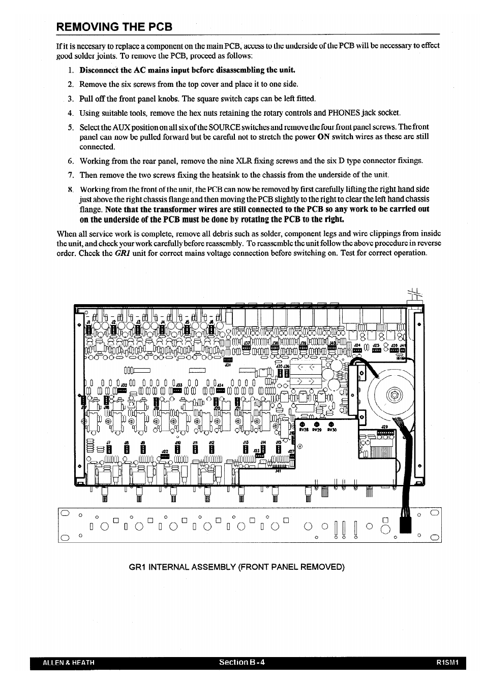 Allen&Heath GR1 SERVICE MANUAL User Manual | Page 24 / 48