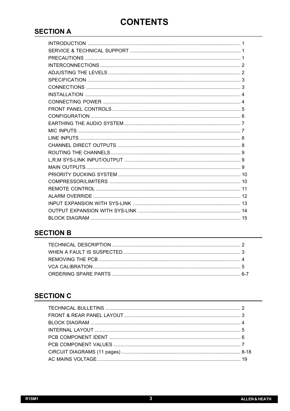 Allen&Heath GR1 SERVICE MANUAL User Manual | Page 4 / 48