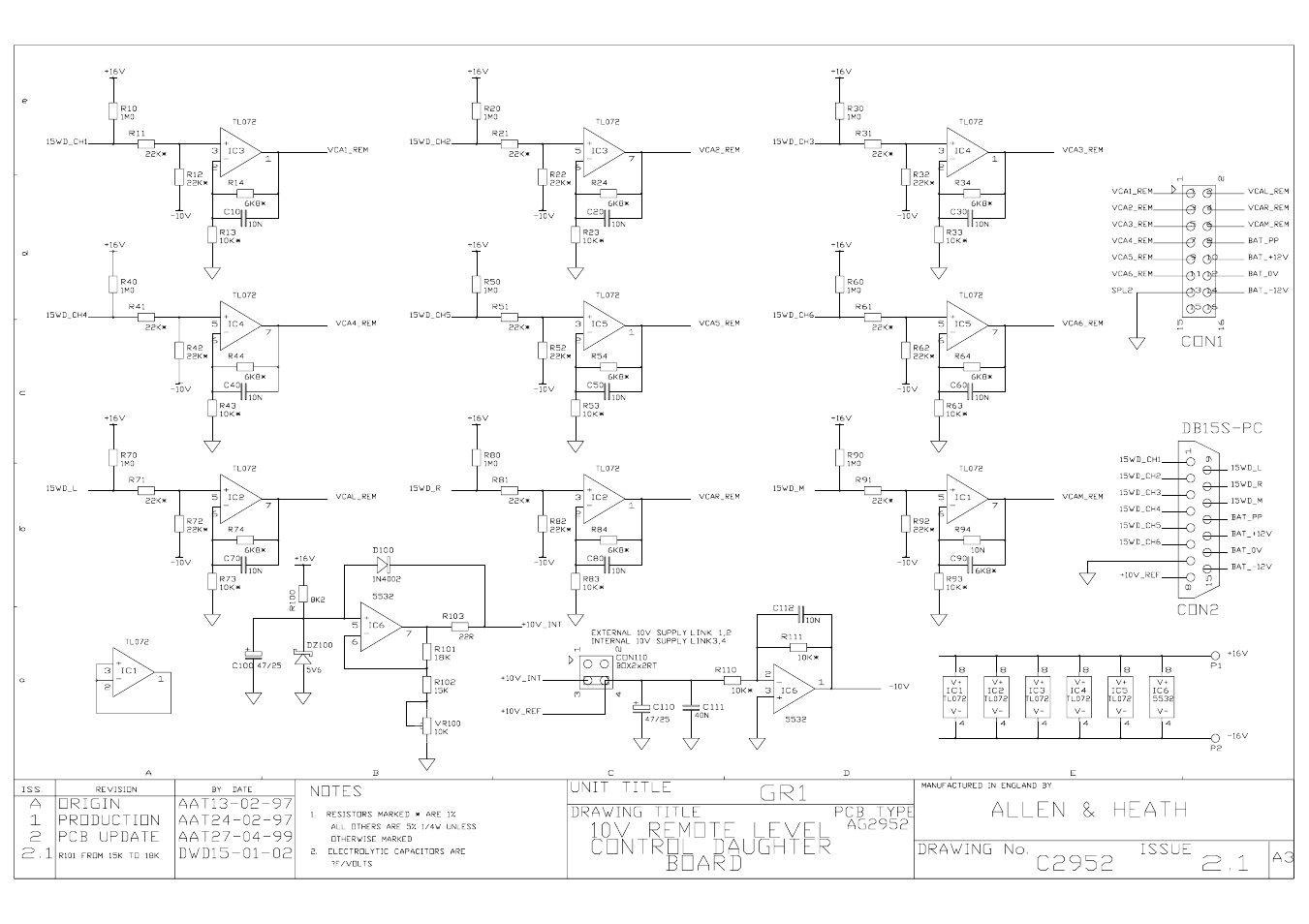 Allen&Heath GR1 SERVICE MANUAL User Manual | Page 47 / 48