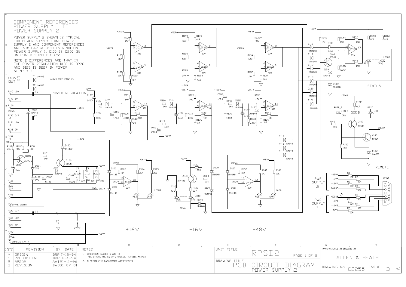 Allen&Heath GL4000 SERVICE MANUAL User Manual | Page 110 / 111