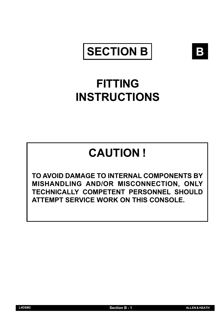Bcaution | Allen&Heath GL4000 SERVICE MANUAL User Manual | Page 24 / 111