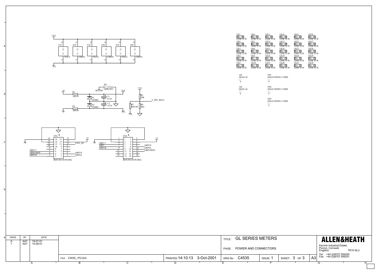 Allen&heath, Gl series meters | Allen&Heath GL4000 SERVICE MANUAL User Manual | Page 91 / 111