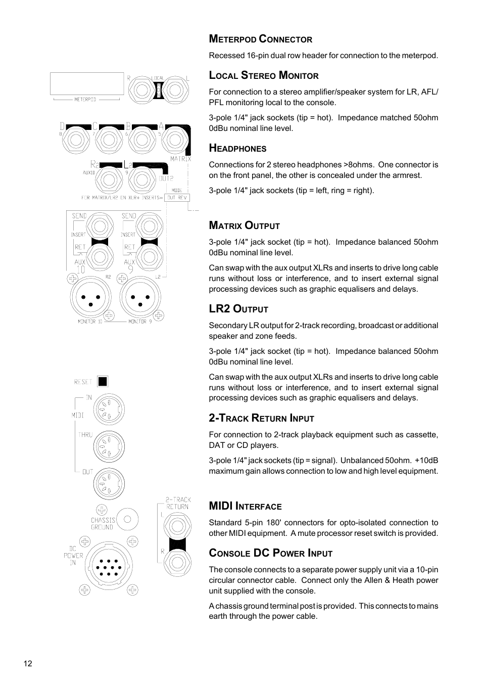Lr2 o, Midi i, Dc p | Allen&Heath GL4000 USER GUIDE User Manual | Page 13 / 54